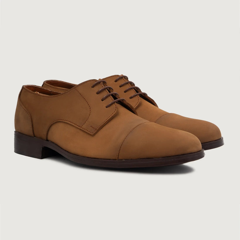 Attorney Derby ყავისფერი Nubuck Leather Shoes მამაკაცის