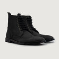Duster Brogues Derby შავი Nubuck ტყავის ჩექმები მამაკაცის