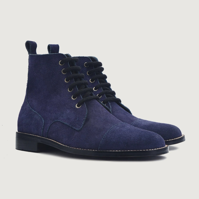 Knight Derby Midnight ლურჯი Suede ტყავის ჩექმები მამაკაცის
