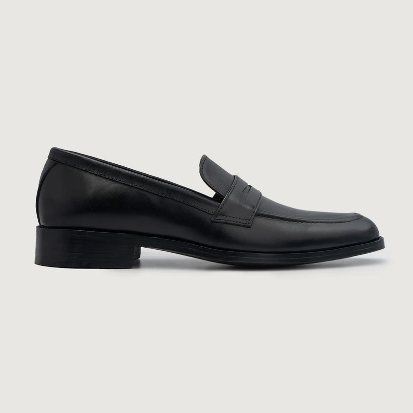 Baxton შავი Leather Loafers მამაკაცის