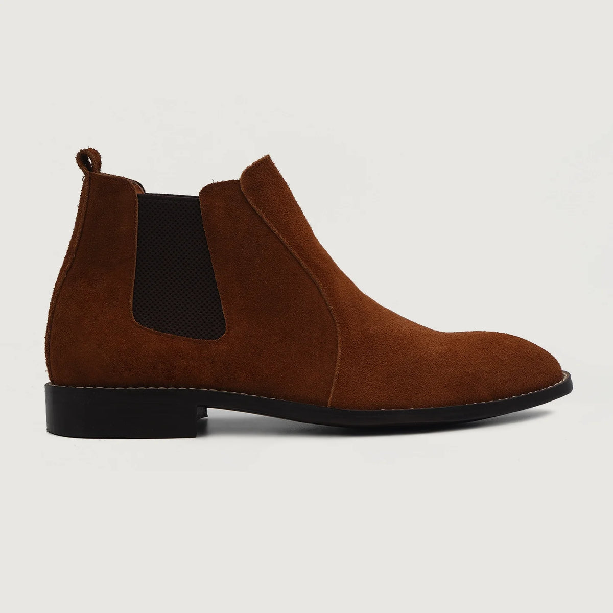 Brown Goatskin Suede Leather Boots - Goodyear welt კონსტრუქცია და წინა ცხვირის დეტალი