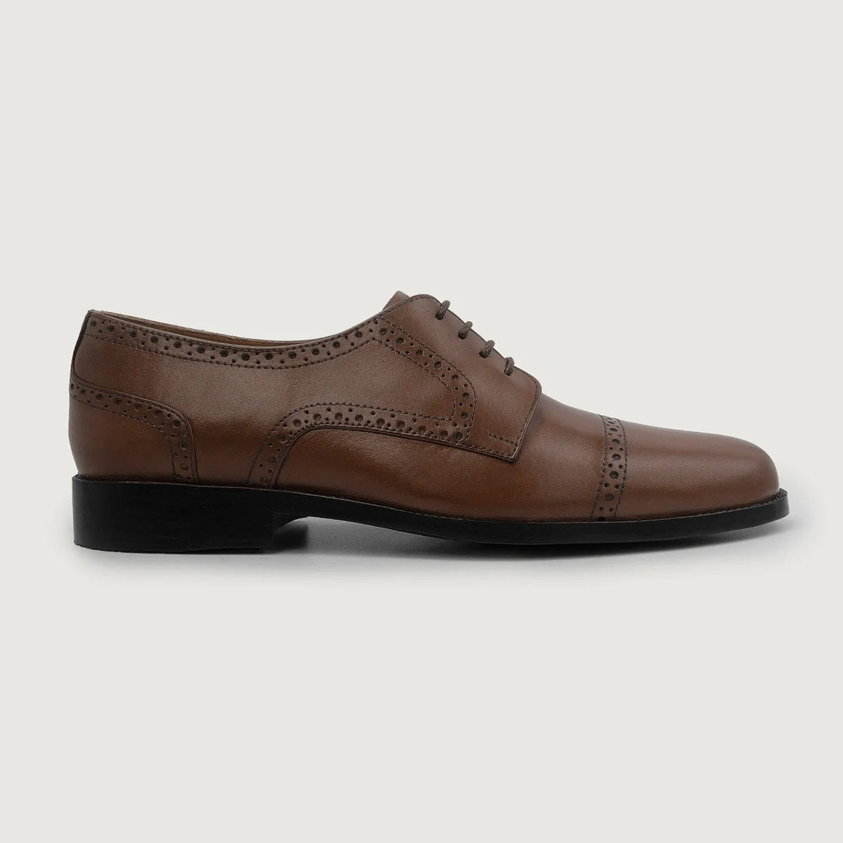 Brown Full-Grain leather Shoes - Goodyear welt კონსტრუქცია და წინა ცხვირის დეტალი