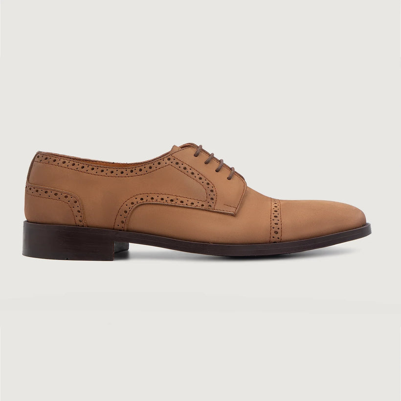 Dirk Brogues Derby ყავისფერი Nubuck Leather Shoes მამაკაცის