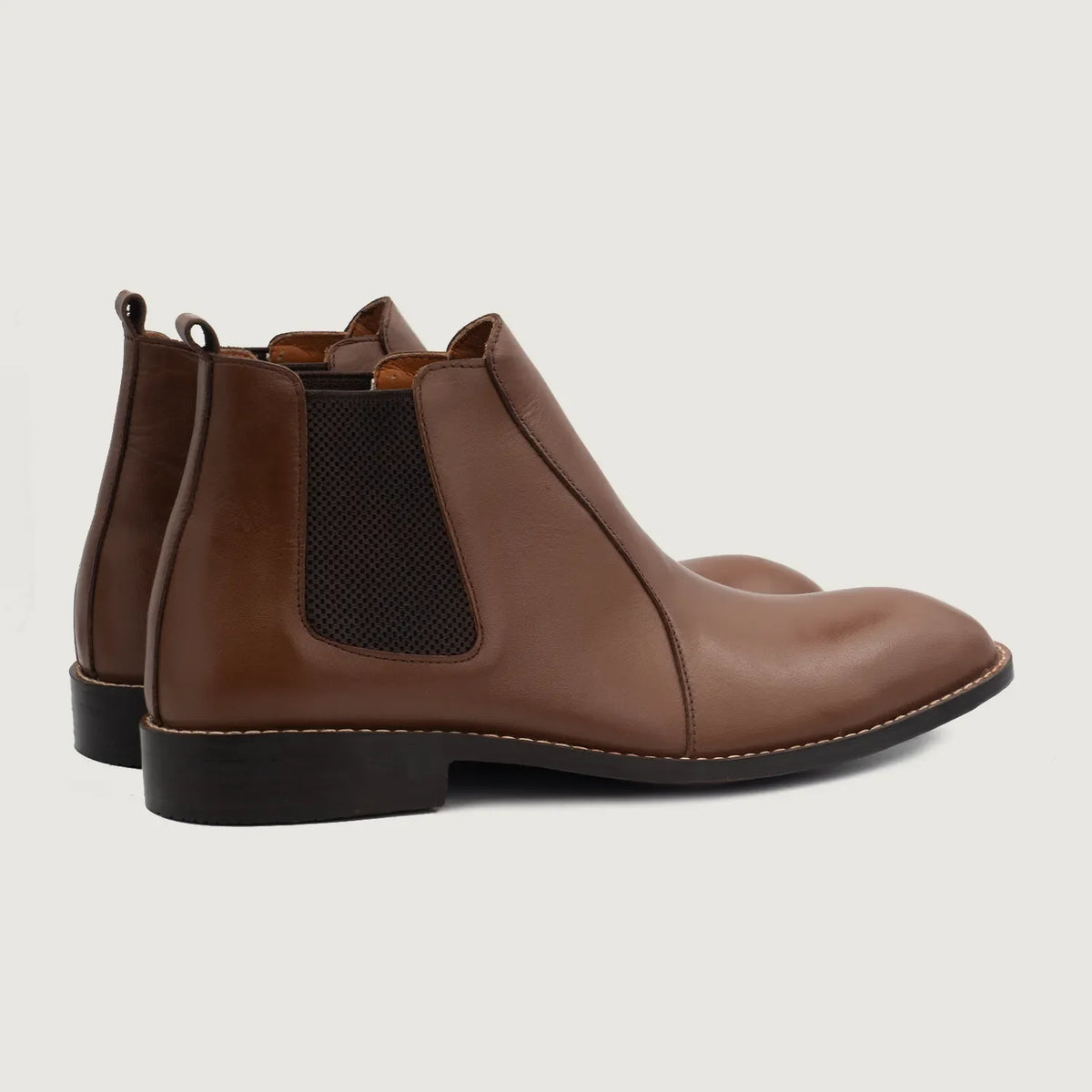 Clarkson Chelsea ყავისფერი ტყავის ჩექმები მამაკაცის For Men - გაძლიერებული ქუსლი და ზუსტი ორმაგი ნაკერი