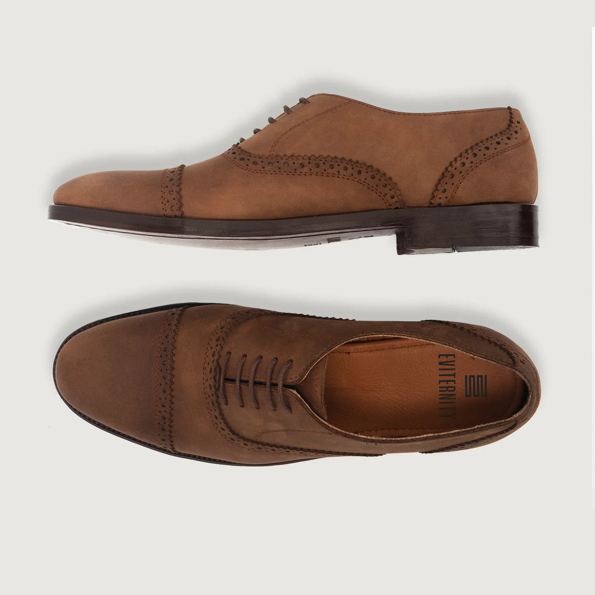 Greyson Brogues Oxford Oil Pull-up ყავისფერი ტყავის ფეხსაცმელი მამაკაცის - გაძლიერებული ქუსლი და ზუსტი ორმაგი ნაკერი