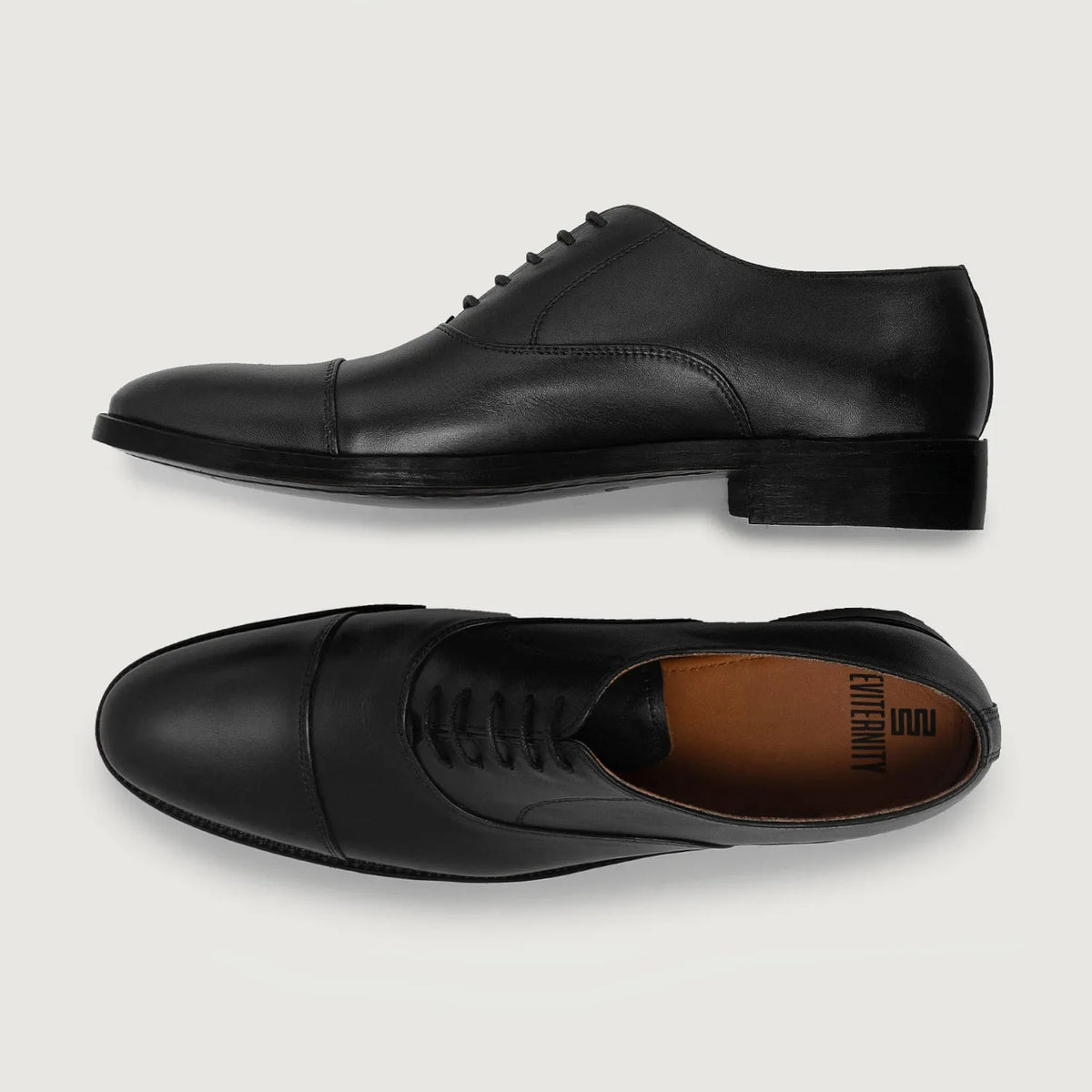 Professor Oxford შავი ტყავის ფეხსაცმელი მამაკაცის For Men - გაძლიერებული ქუსლი და ზუსტი ორმაგი ნაკერი
