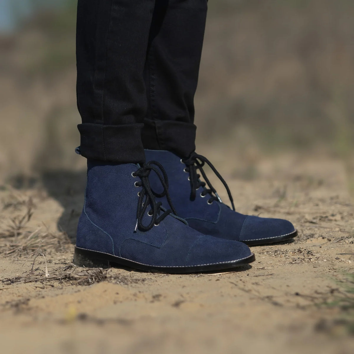 Orlaven Knight Derby Midnight ლურჯი Suede ტყავის ჩექმები მამაკაცის footwear image 9
