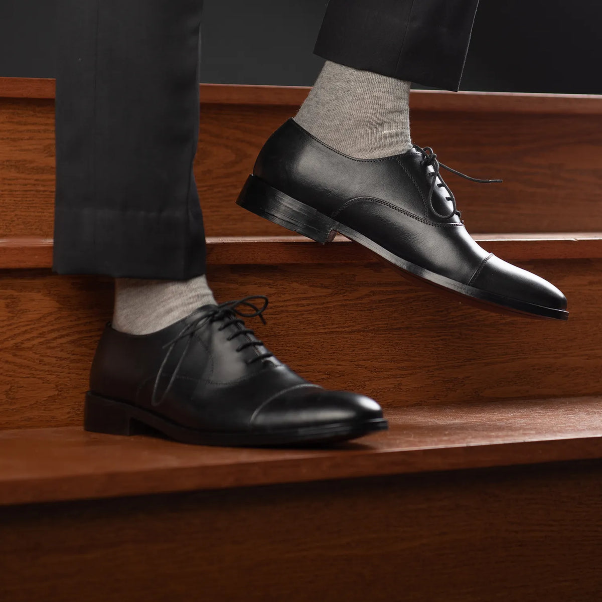 Orlaven Professor Oxford შავი ტყავის ფეხსაცმელი მამაკაცის footwear image 9