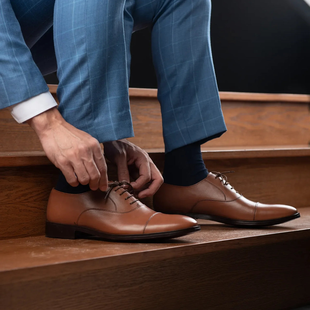 High-Traction Rubber Outsole & Lug Tread Pattern on Professor Oxford ტანი ტყავის ფეხსაცმელი მამაკაცის For Men