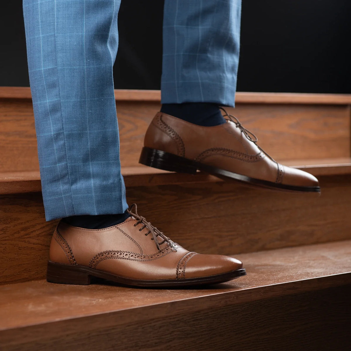 Orlaven Greyson Brogues Oxford ტანი ტყავის ფეხსაცმელი მამაკაცის footwear image 10