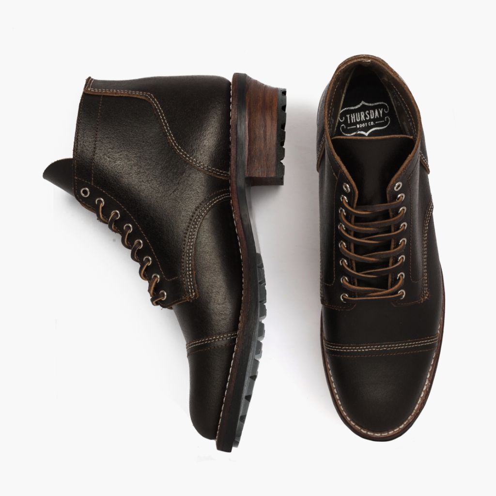 Vanguard Waxed Cacao ტყავის ჩექმები მამაკაცის For Men - გაძლიერებული ქუსლი და ზუსტი ორმაგი ნაკერი