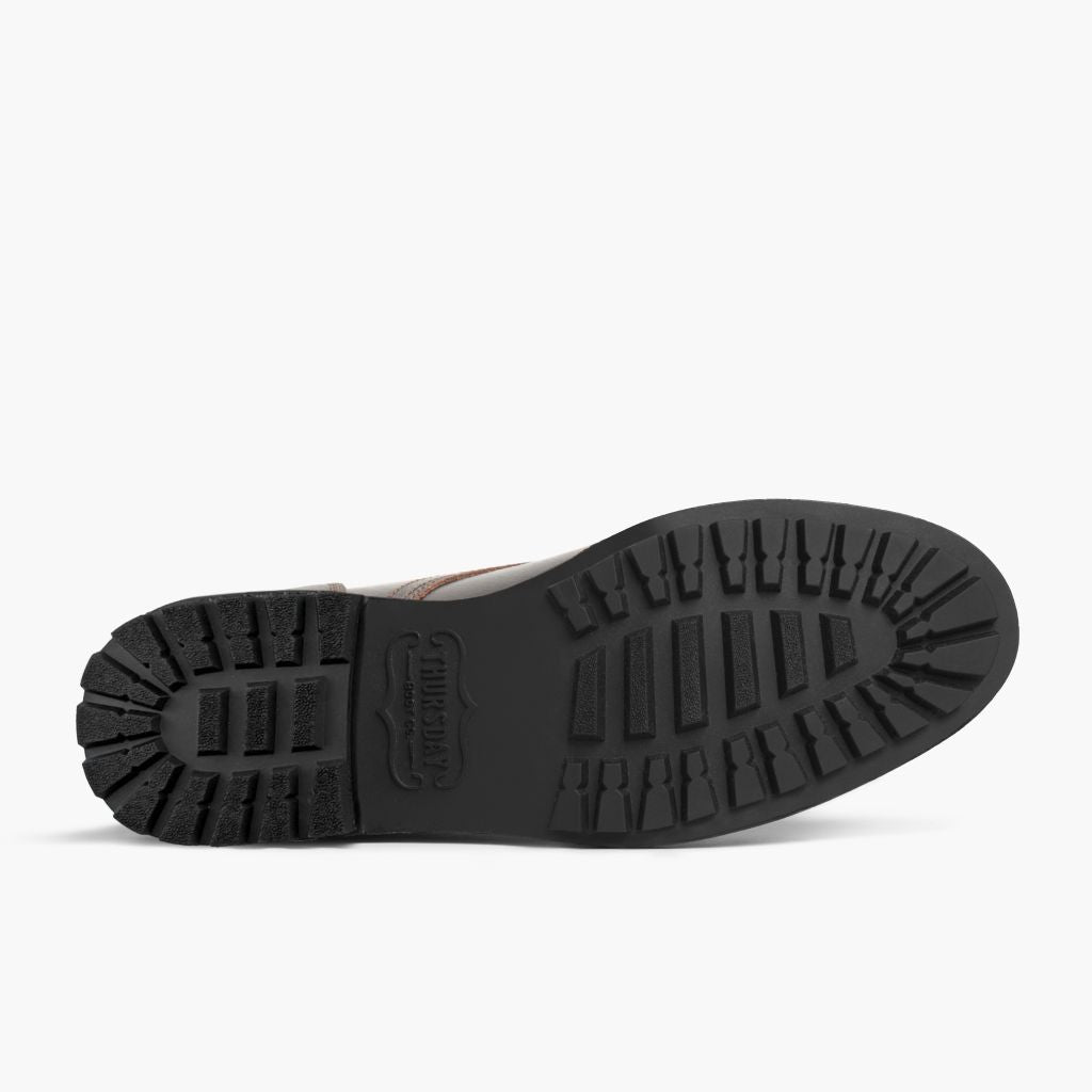 High-Traction Rubber Outsole & Lug Tread Pattern on Vanguard Waxed Cacao ტყავის ჩექმები მამაკაცის For Men