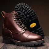 Authentic Full-Grain Leather Grain Depth & Pull-Up Patina Texture Detail
