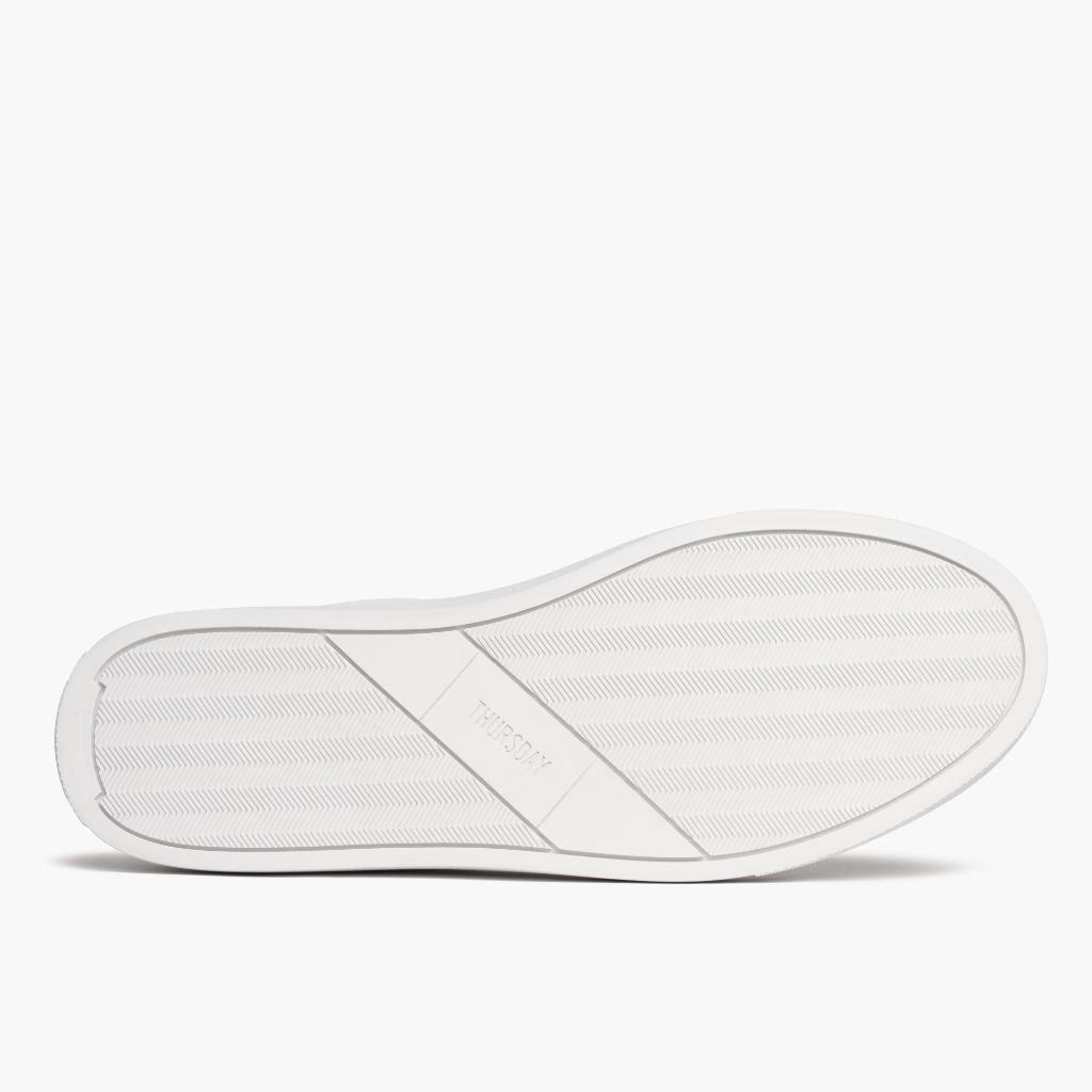 High-Traction Rubber Outsole & Lug Tread Pattern on Court White ტყავის კედები მამაკაცის
