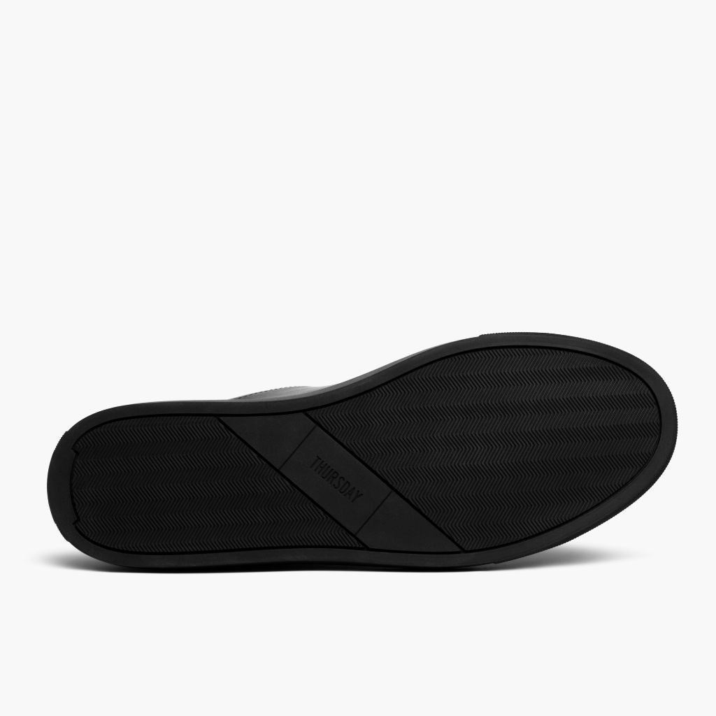 High-Traction Rubber Outsole & Lug Tread Pattern on Encore Jet შავი ტყავის კედები მამაკაცის