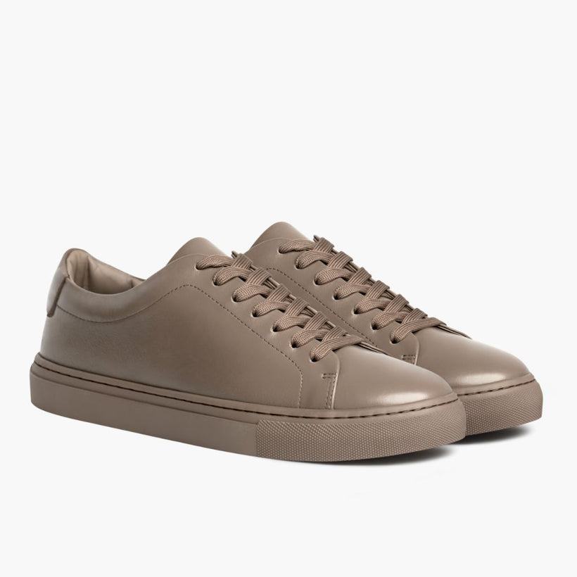 Encore Taupe Leather Sneakers ქალის