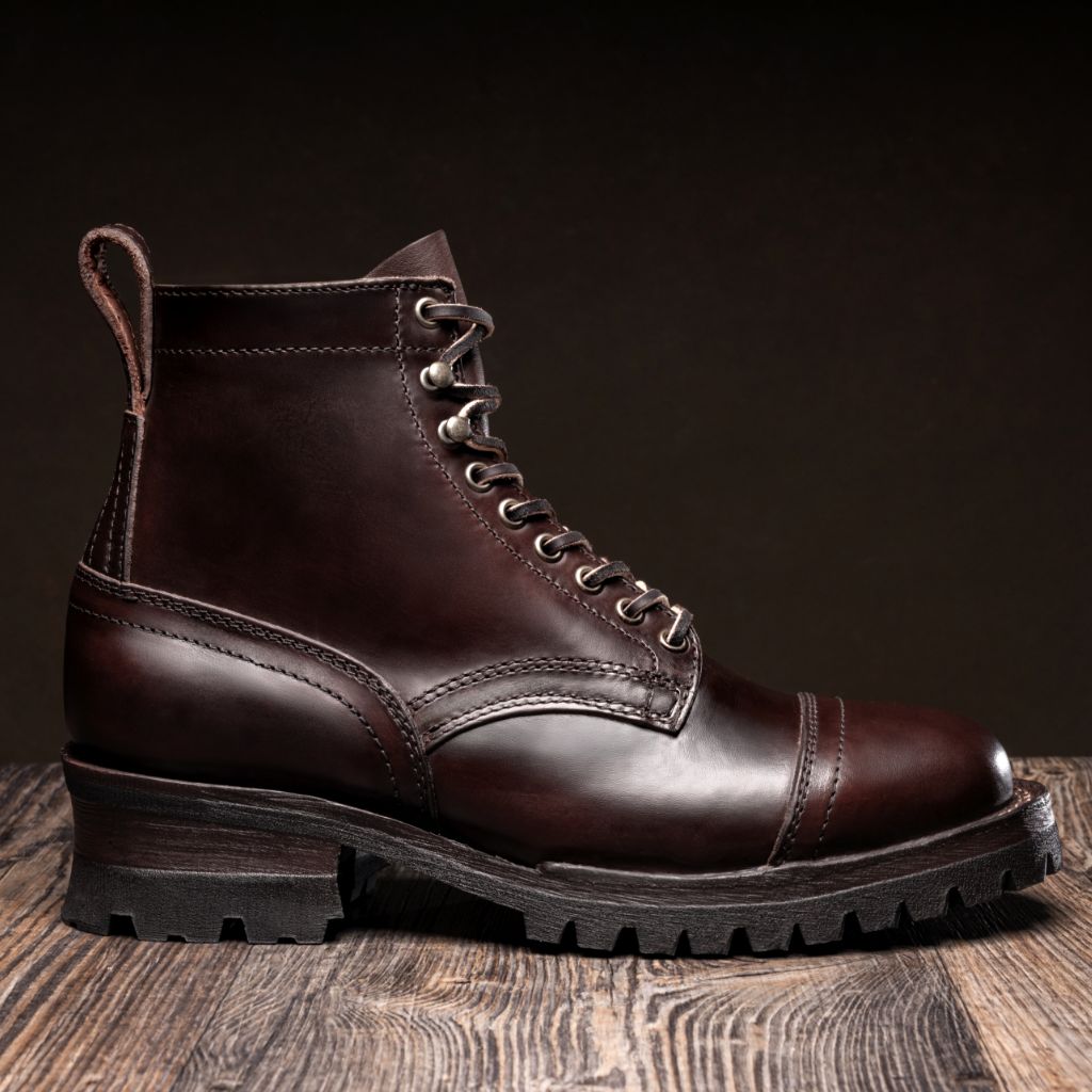 Brown Full-Grain leather Boots - Goodyear welt კონსტრუქცია და წინა ცხვირის დეტალი