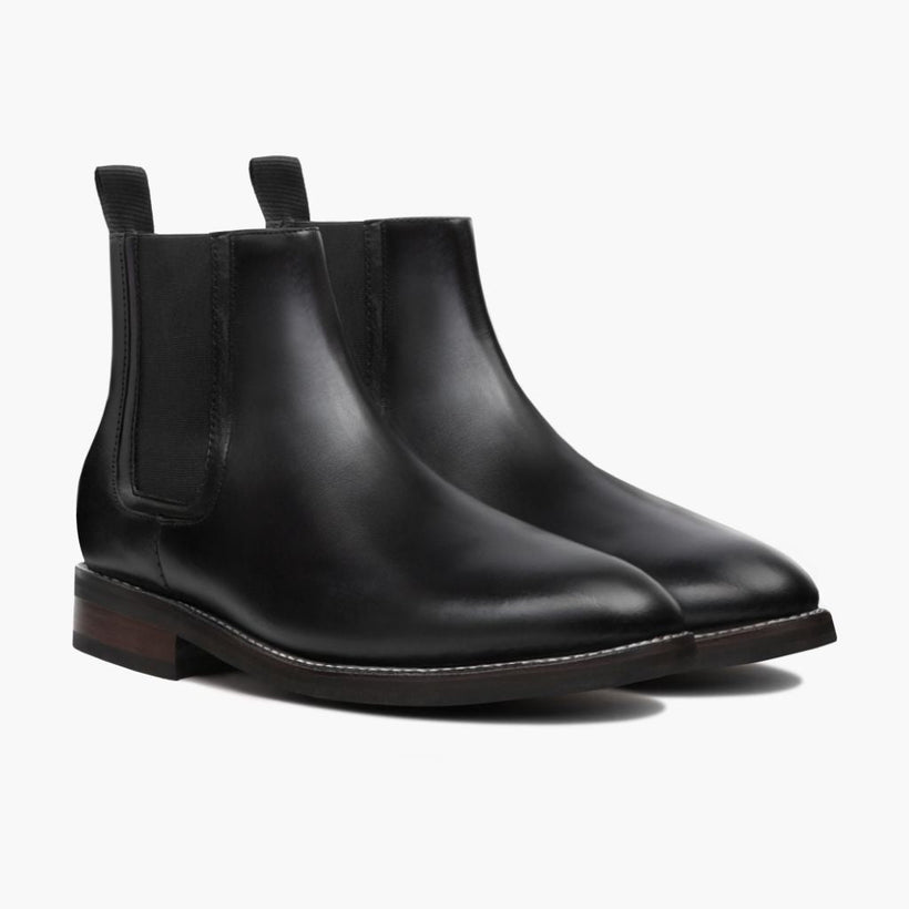 Duke შავი Leather Boots მამაკაცის