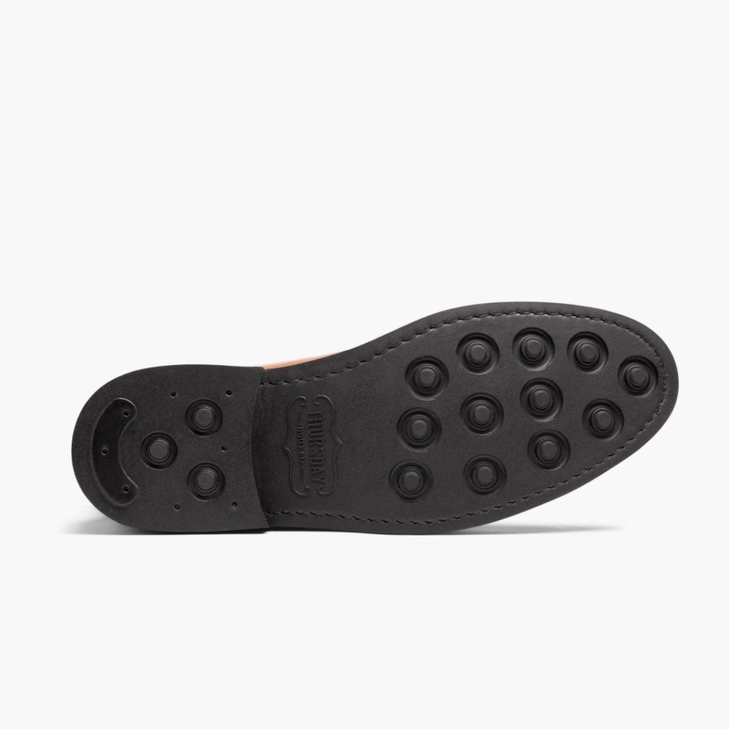 High-Traction Rubber Outsole & Lug Tread Pattern on Duke Brandy ტყავის ჩექმები მამაკაცის