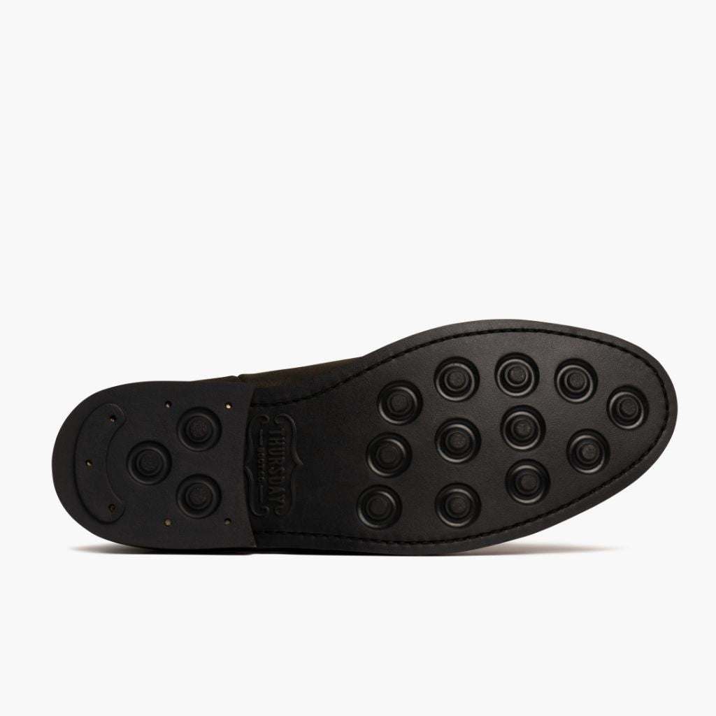 High-Traction Rubber Outsole & Lug Tread Pattern on Duke Dark Olive Suede ტყავის ჩექმები მამაკაცის