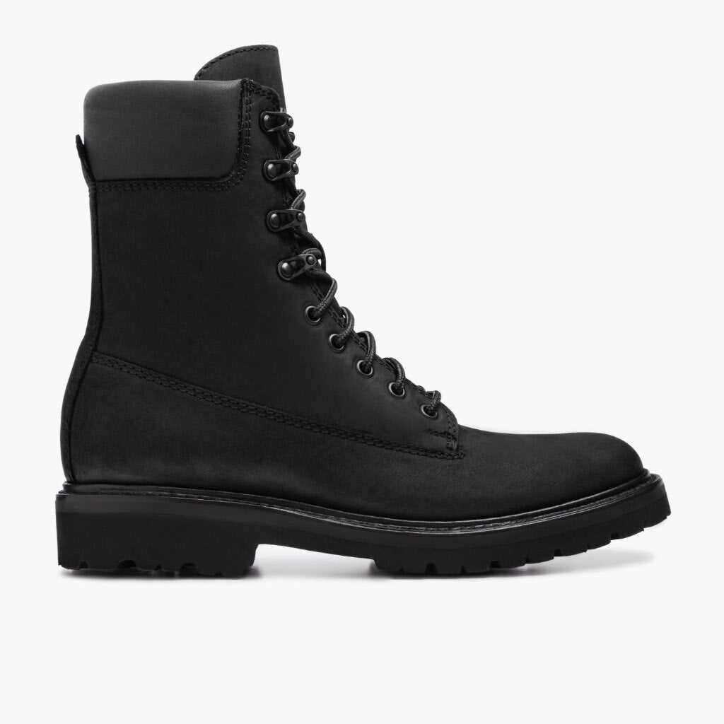 Black Full-Grain leather Boots - Goodyear welt კონსტრუქცია და წინა ცხვირის დეტალი