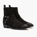 Harness შავი Suede ტყავის ჩექმები მამაკაცის