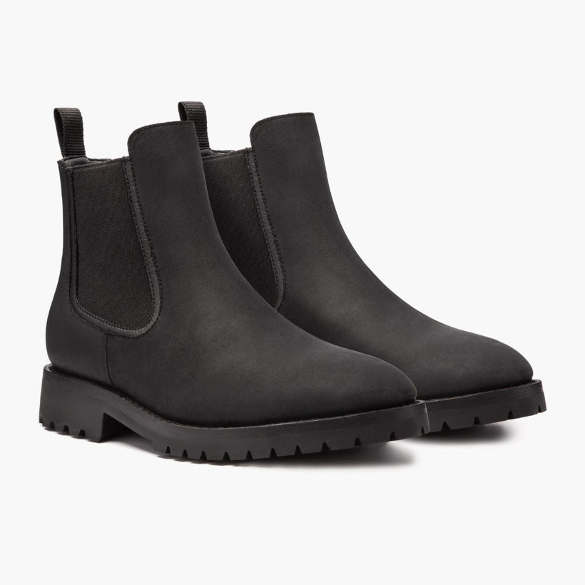 Legend შავი Matte Leather Boots მამაკაცის