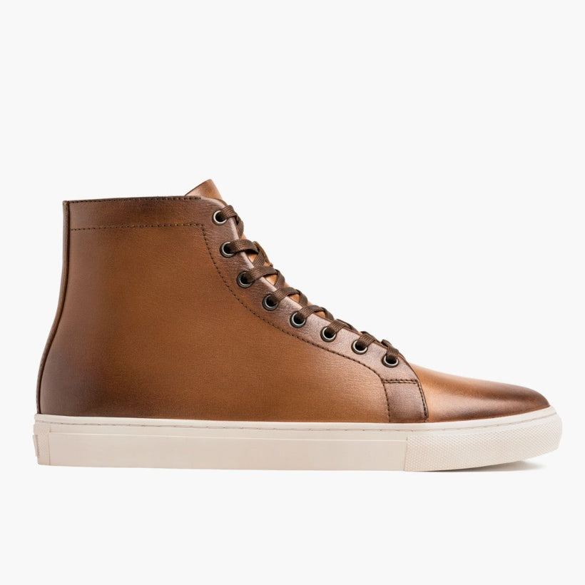 Premier High Top Toffee Leather Sneakers მამაკაცის