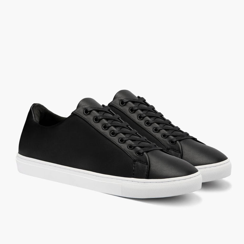 Premier Low Top შავი Leather Sneakers მამაკაცის