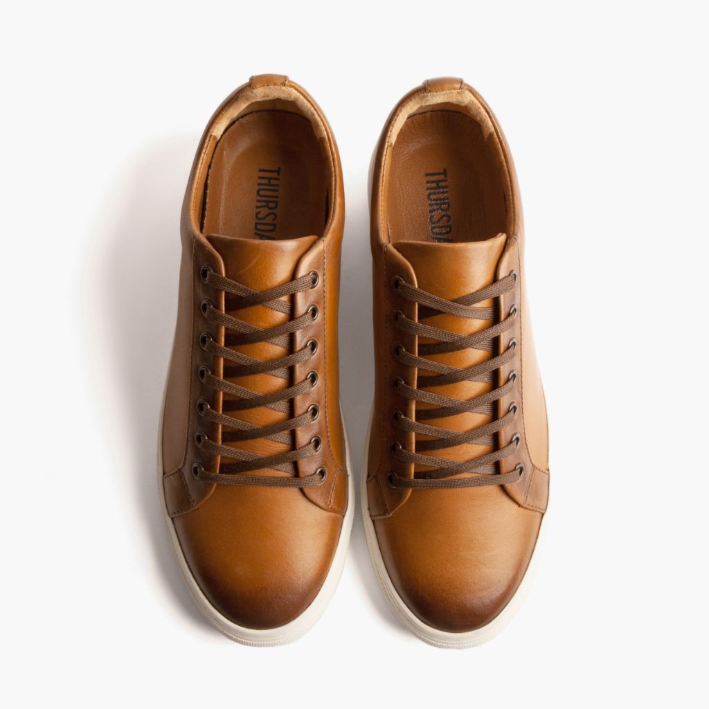 Premier Low Top Toffee ტყავის კედები მამაკაცის For Men - გაძლიერებული ქუსლი და ზუსტი ორმაგი ნაკერი