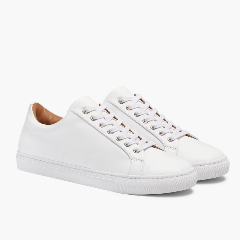 Premier Low Top White Leather Sneakers მამაკაცის