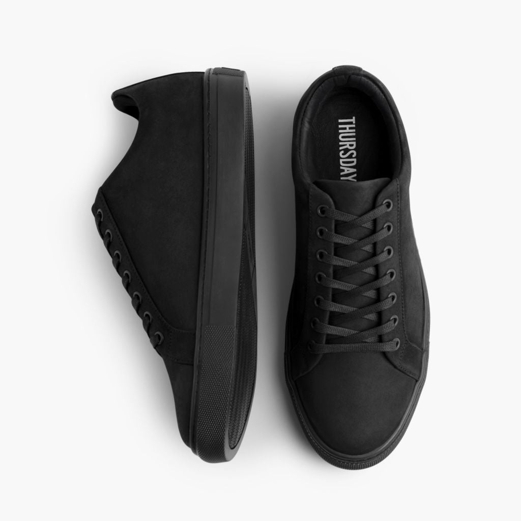 Premier Low Top შავი Matte ტყავის კედები მამაკაცის For Men - გაძლიერებული ქუსლი და ზუსტი ორმაგი ნაკერი