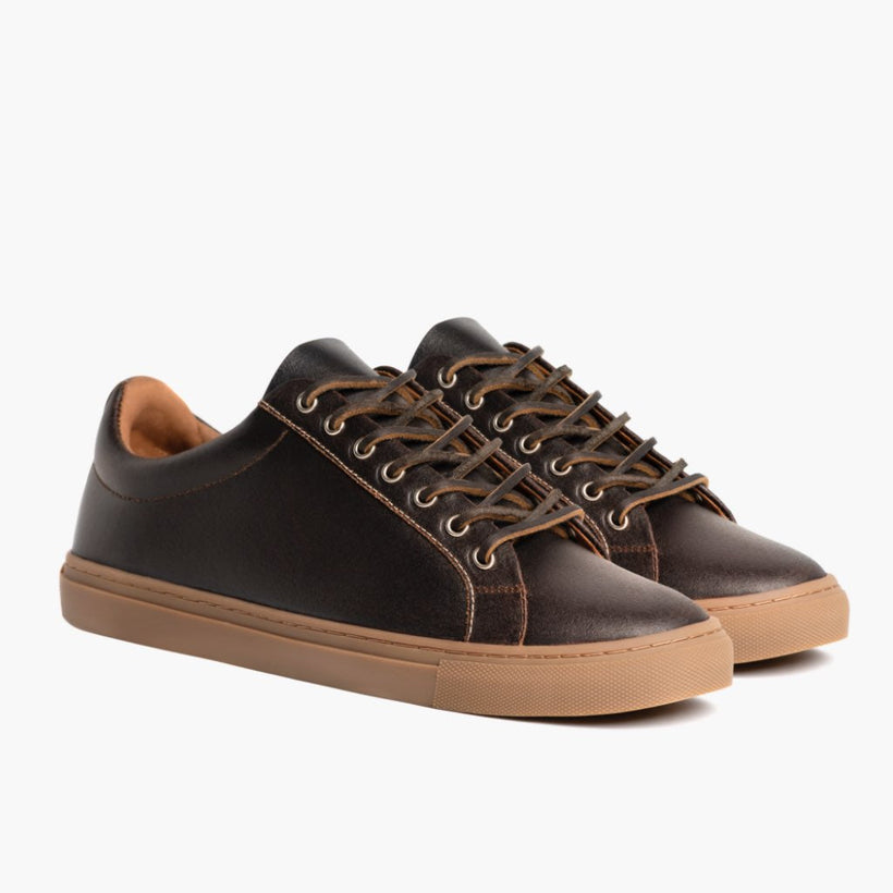 Premier Low Top Cacao Leather Sneakers მამაკაცის