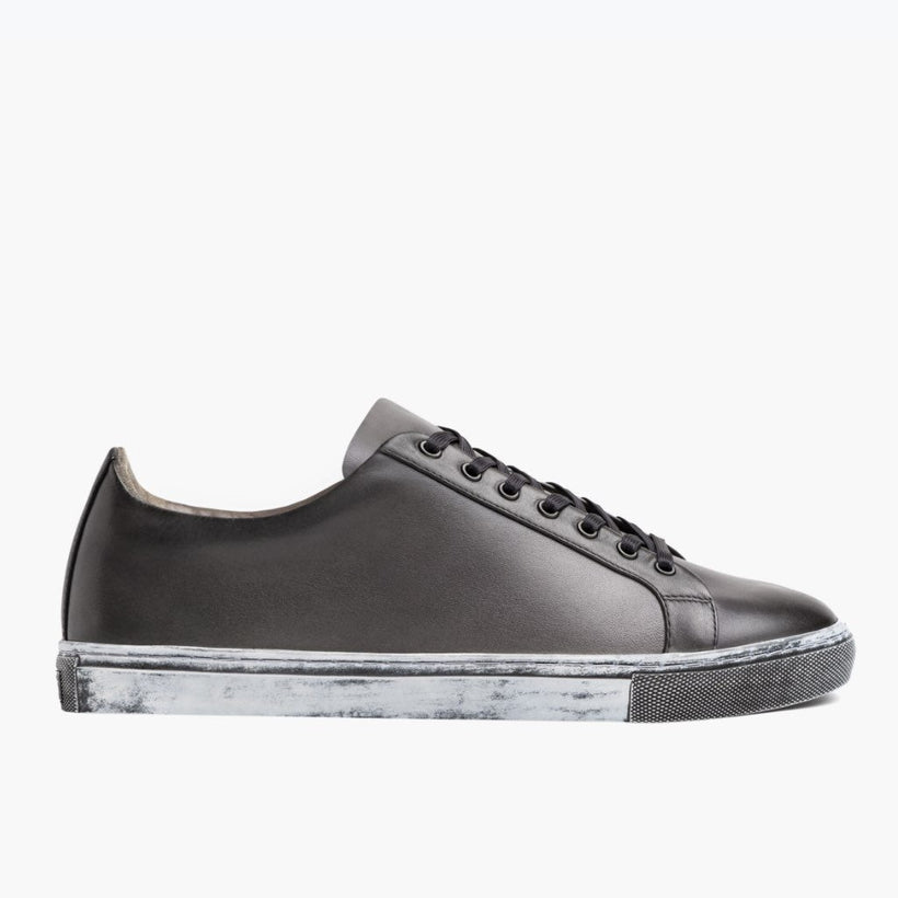 Premier Low Top Distressed Grey Leather Sneakers მამაკაცის