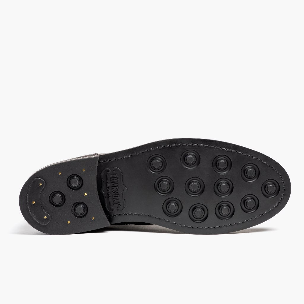 High-Traction Rubber Outsole & Lug Tread Pattern on President შავი Coffee ტყავის ჩექმები მამაკაცის For Men
