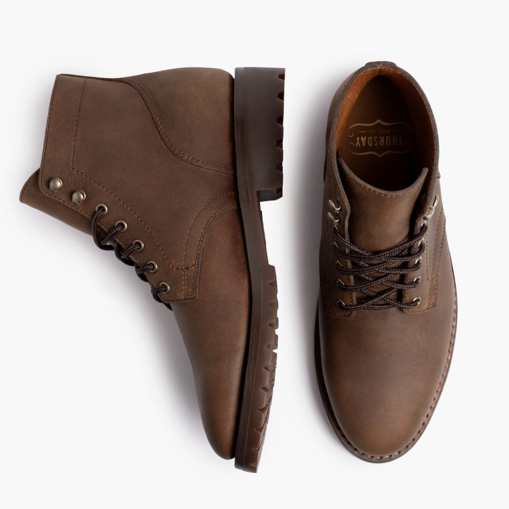 President StormKing® Desert ყავისფერი ტყავის ჩექმები მამაკაცის For Men - გაძლიერებული ქუსლი და ზუსტი ორმაგი ნაკერი