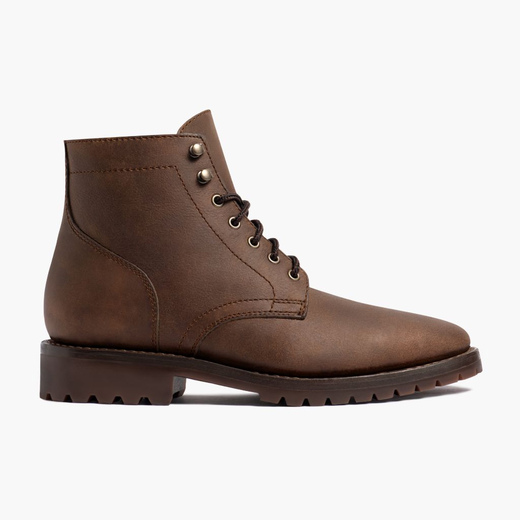 Brown Full-Grain leather Boots - Goodyear welt კონსტრუქცია და წინა ცხვირის დეტალი
