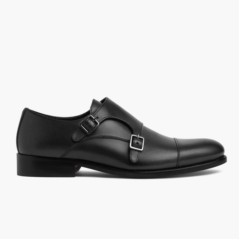 Saint შავი Leather Loafers მამაკაცის