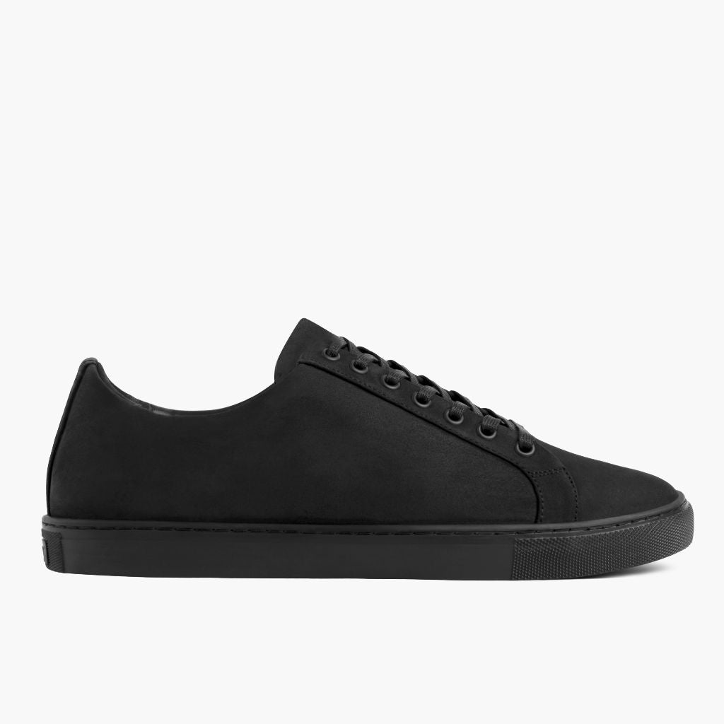Black Full-Grain leather Sneakers - Goodyear welt კონსტრუქცია და წინა ცხვირის დეტალი