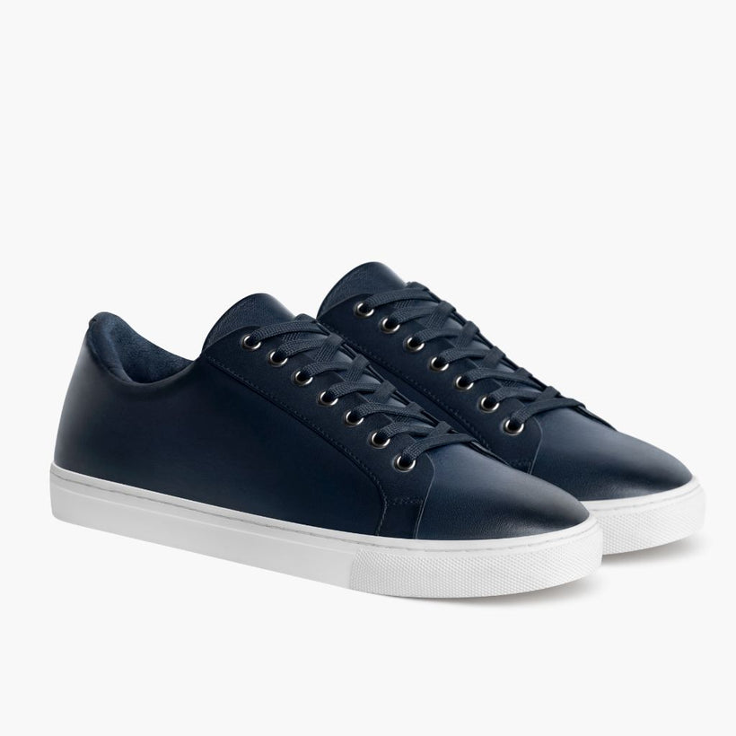 Premier Low Top Deep Blue Leather Sneakers მამაკაცის