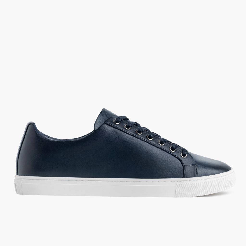 Blue Full-Grain leather Sneakers - Goodyear welt კონსტრუქცია და წინა ცხვირის დეტალი