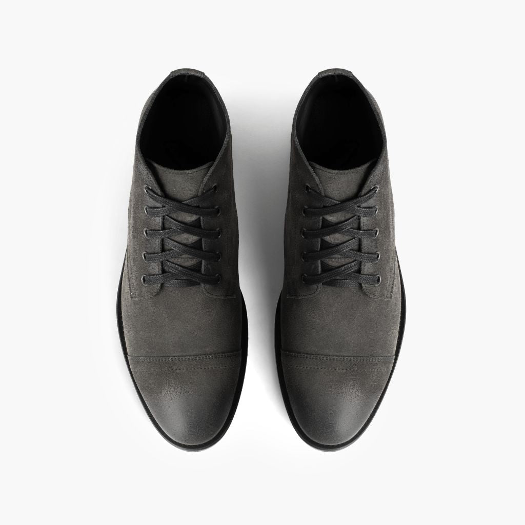 Cadet Shadow Grey ტყავის ჩექმები მამაკაცის - გაძლიერებული ქუსლი და ზუსტი ორმაგი ნაკერი