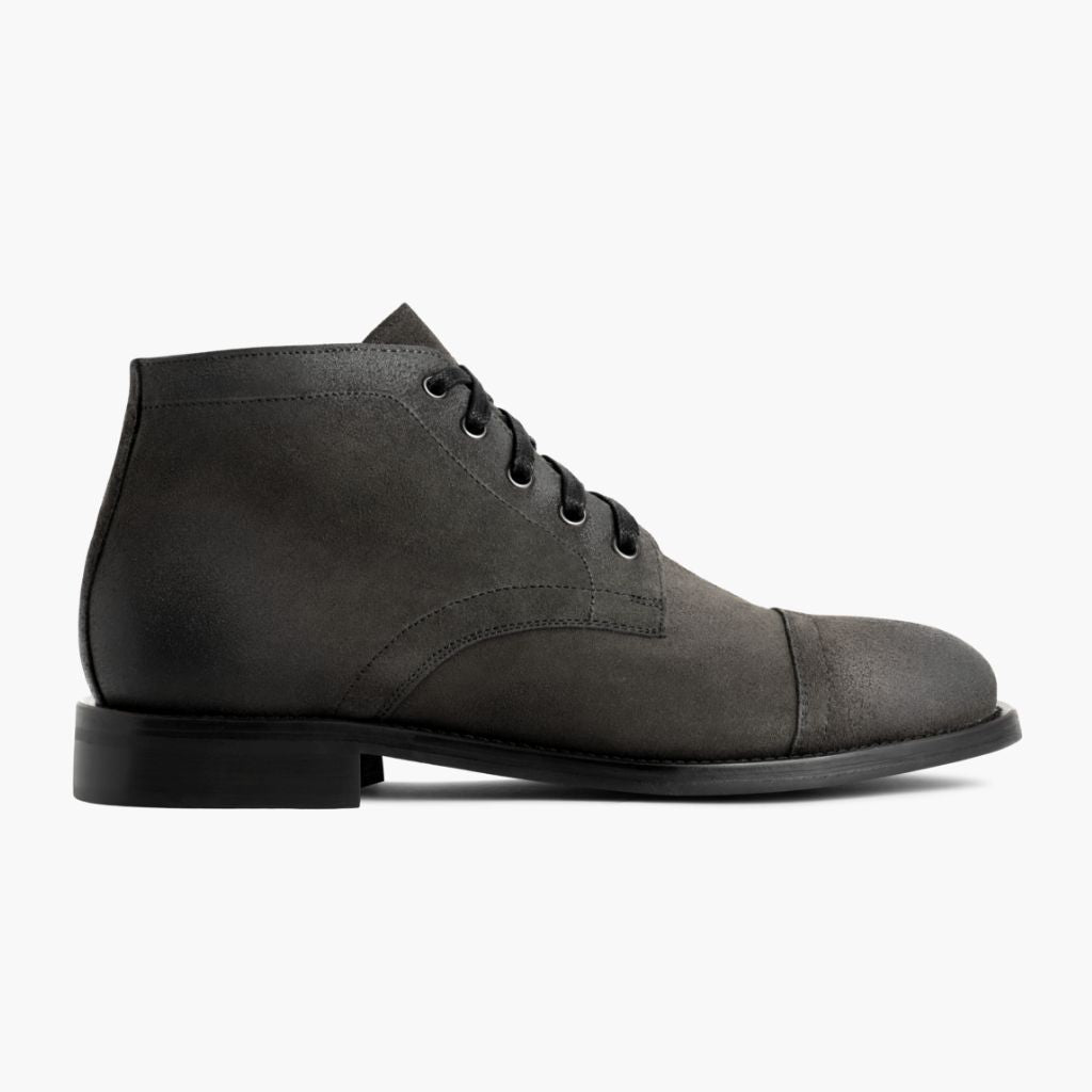 Grey Full-Grain leather Boots - Goodyear welt კონსტრუქცია და წინა ცხვირის დეტალი