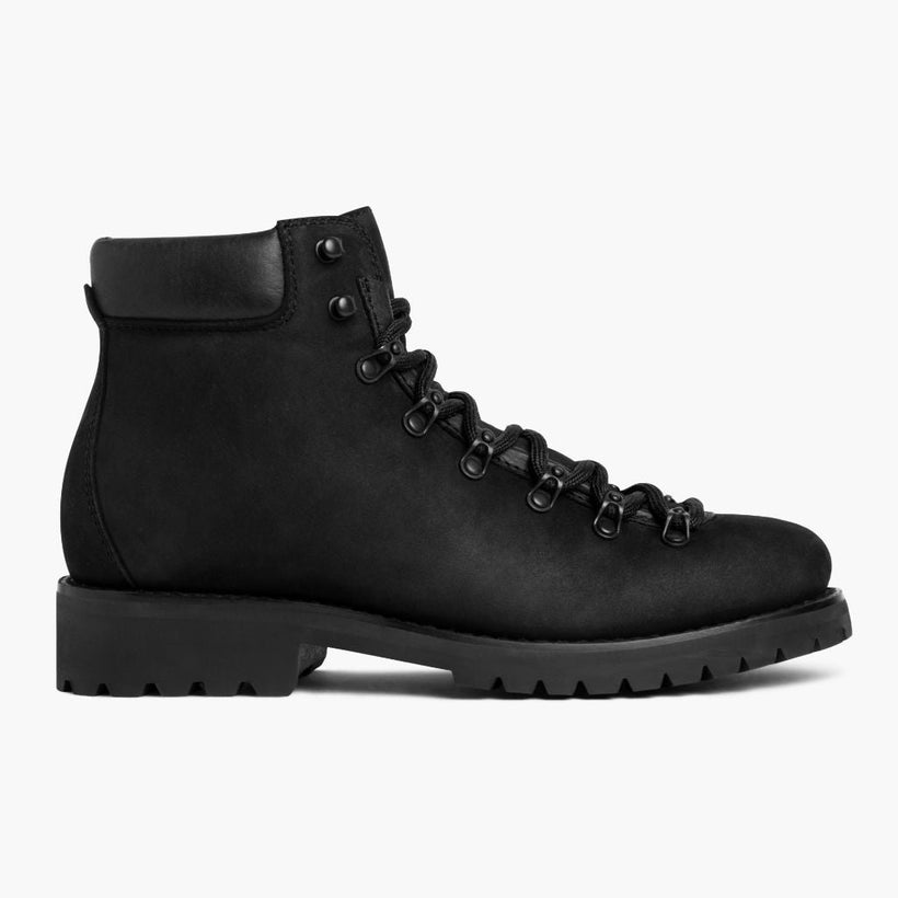 Commander შავი Matte Leather Boots მამაკაცის