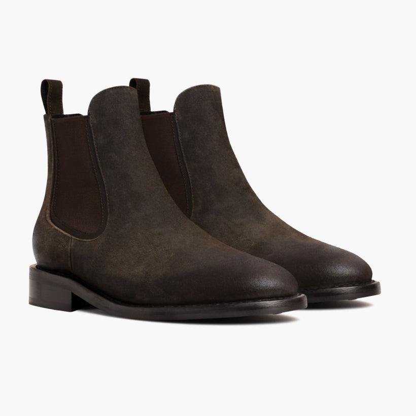 Duke Dark Olive Suede Leather Boots მამაკაცის