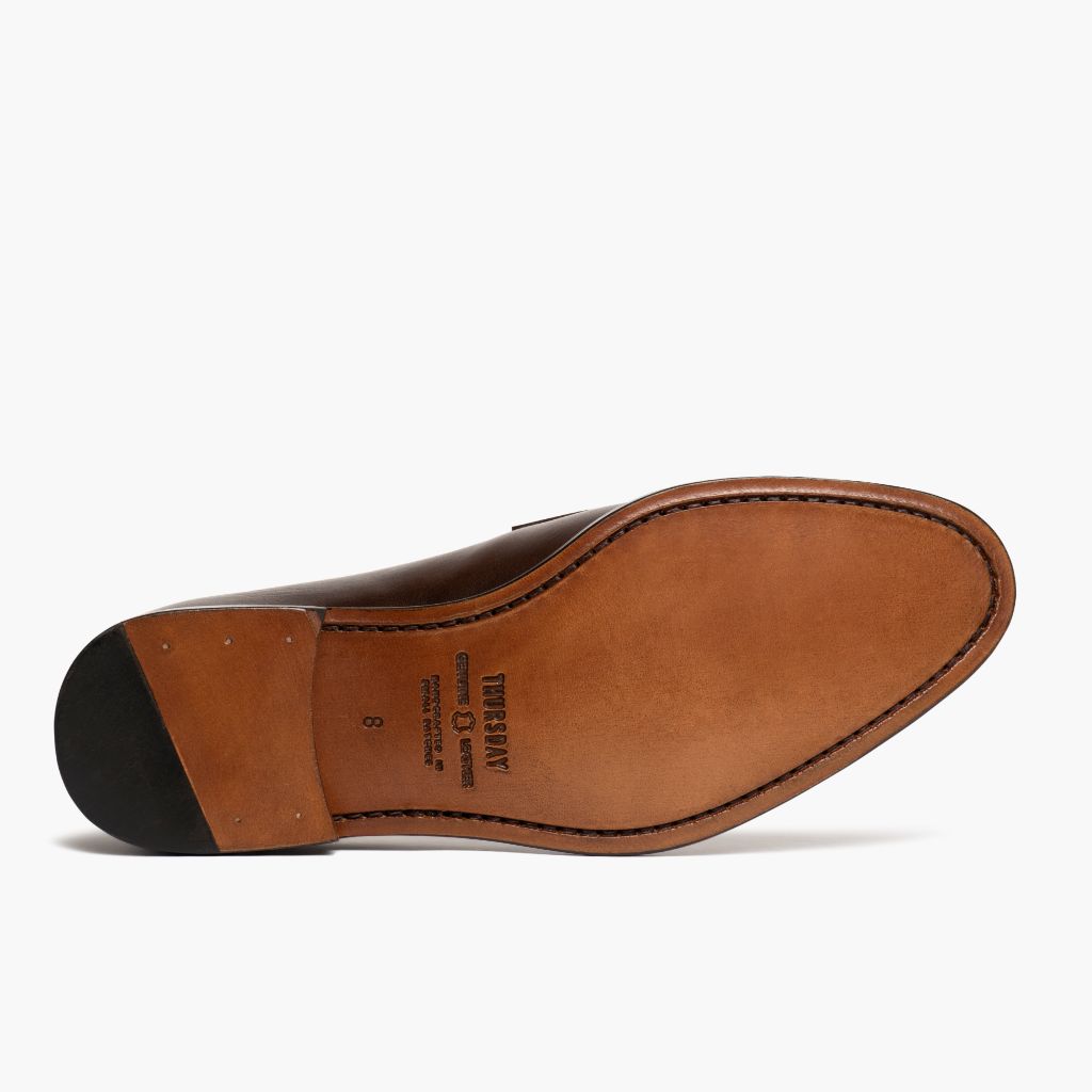High-Traction Rubber Outsole & Lug Tread Pattern on Lincoln Rich Mahogany ტყავის კედები მამაკაცის