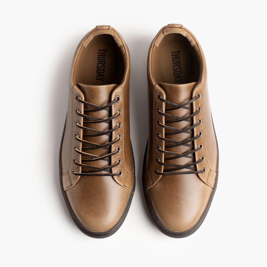 Premier Low Top Natural ტყავის კედები მამაკაცის For Men - გაძლიერებული ქუსლი და ზუსტი ორმაგი ნაკერი