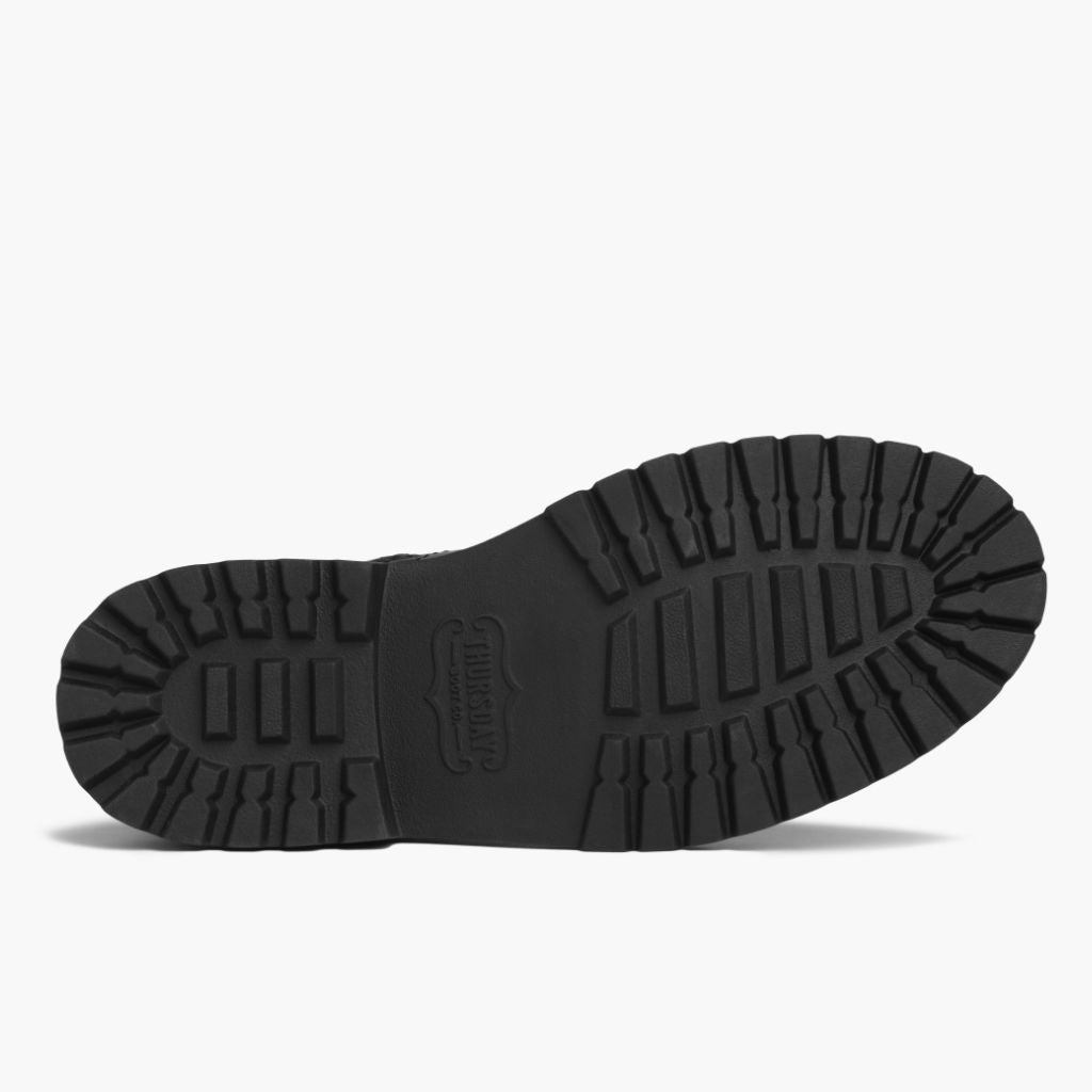 High-Traction Rubber Outsole & Lug Tread Pattern on Stomper შავი (No Zipper) ტყავის ჩექმები მამაკაცის For Men