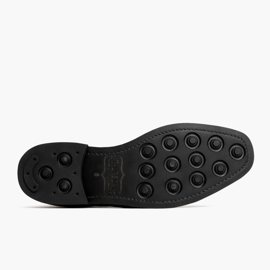 High-Traction Rubber Outsole & Lug Tread Pattern on Wingtip შავი ტყავის ჩექმები მამაკაცის For Men