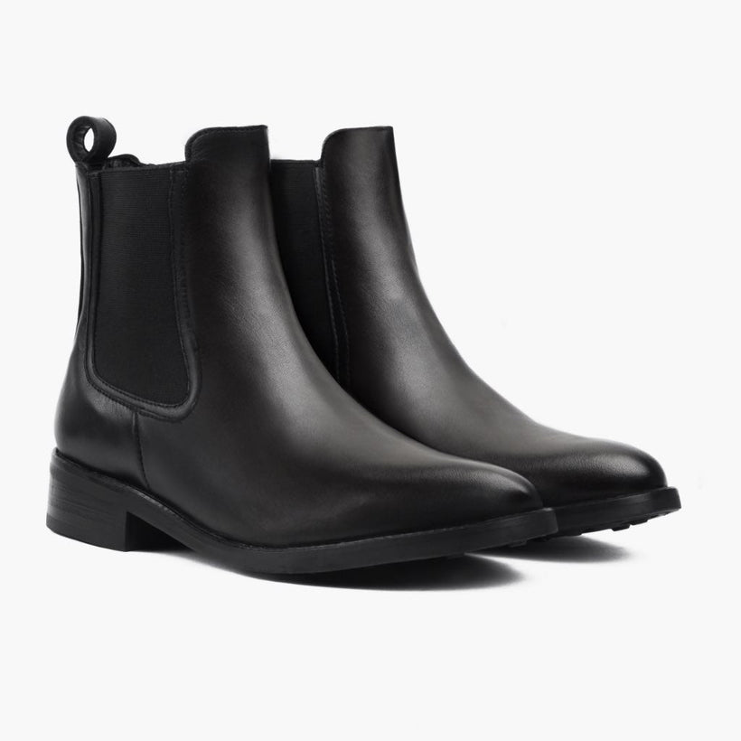 Duchess შავი Leather Boots ქალის